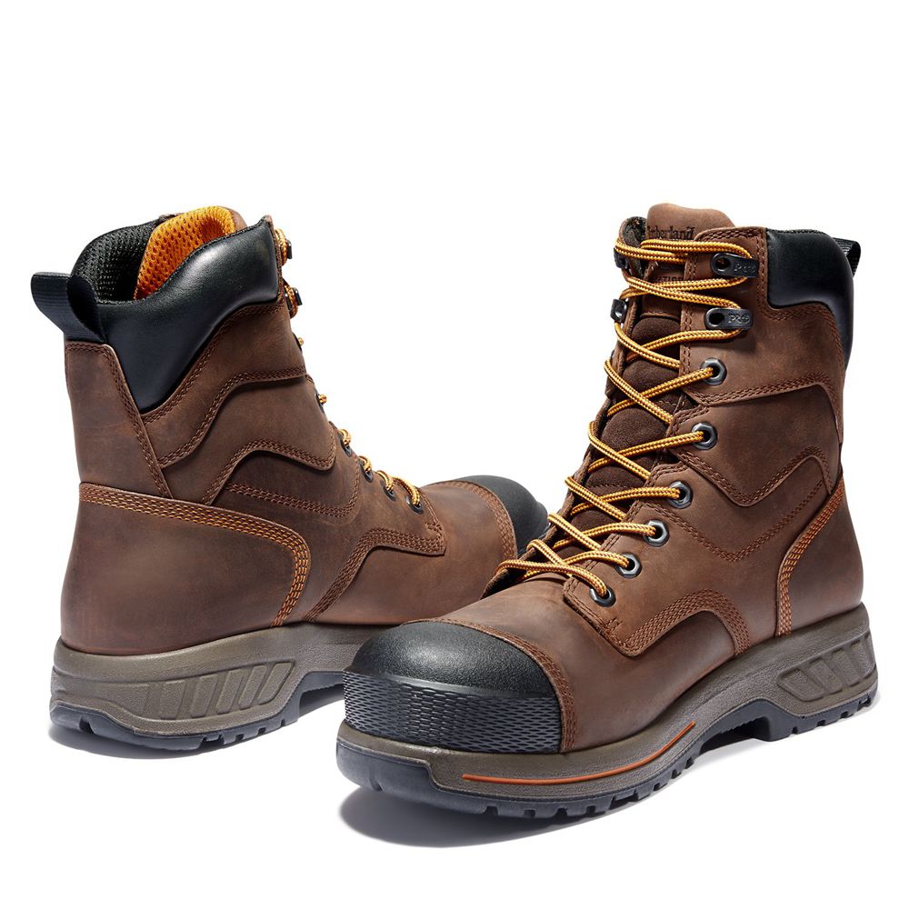 Timberland Mens Work Boots PRO® Helix HD 8\" Comp Toe - Brown/Black - India ML2987301